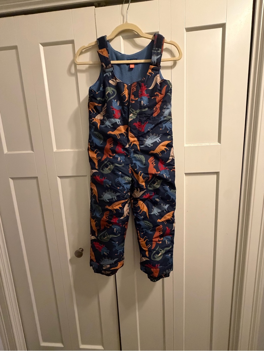 The Children's Place Navy Dino Snow Overalls
